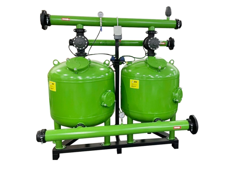 Water saving irrigation sand and gravel filter